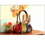 まん丸あおりがまくち☆帆布のパッチワークBag