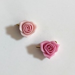 ドール用薔薇ヘアピン2点セット（ピンク系）