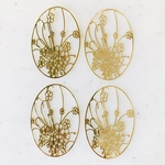 Gold Designed Flower Oval Filigree Parts