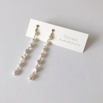淡水真珠：keshi pearl long line earring