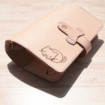 システム手帳　　～　ねこのかくれんぼ　～　　バイブルサイズ　　本革