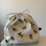 ミナペルホネン　ハンドメイド　大きめ巾着袋　skip