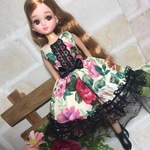 リカちゃん服ハンドメイド 〜レッド系ローズ〜