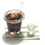 再販⑥hand made  ミニチュア　ドールハウスちょっと大きめカフェのアイスコーヒー