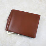 マネークリップ・札バサミ 小銭入れ付き　Brown/Red