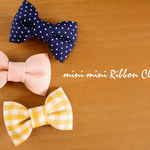 再販10☆【Kids＆baby】３個セット！mini miniリボンのベビーヘアクリップ（滑り止め付）