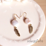 【再販♡】淡水パールとフェザーのピアス