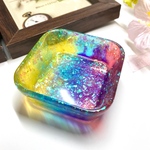 虹色子皿　小物置きレジンお皿　カラフルお皿