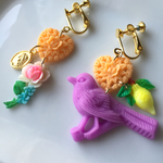 《SALE》50%off カラフルな鳥さんのメダイイヤリング