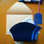大人用マスクキット2個分  濃紺×青藍（せいらん）、プレゼント用封筒とメッセージカード付き
