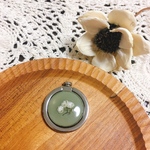 dryflower whiteスマホリング  green & silver / レジン