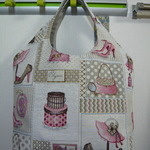 フランス製ゴブラン生地　グラムール柄持ち手一体型トートバッグ