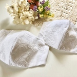 【2枚セット♪】お花の刺繍入り♪ダブルガーゼ ハンドメイドインナーマスク♪