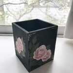 薔薇のペン立て★トールペイント