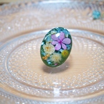 レジンアクセサリー　指輪💍　春　ドライフラワー　緑