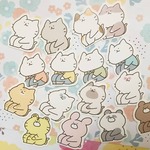 三角座りにゃんこのフレークシール