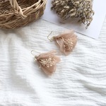 シフォンタッセルピアス/イヤリング＊ピンク