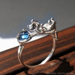 ロンドンブルーと猫 ＊ Topaz & Cat Ring