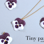 Tiny pansy ネックレス~white×purple~