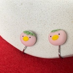 もちもち桜カッパの練り切りイヤリング(シルバー)