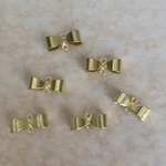 6個セット　ローブラス（真鍮未メッキ）　リボンのコネクター