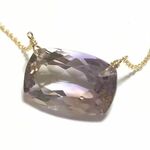 大粒アメトリン*ルースネックレス　（K14GF）クッションカット