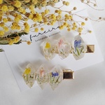 【特別価格】選べる！並んだ～チューリップ鉱石のヘアクリップとピアス／イヤリングのセット♡