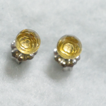 （1点もの）シトリン・ローズカットのピアス（5mm・チタンポスト）