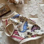 犬服  恐竜シリーズ///ピンクストライプタンクトップ🦕🦖S.Ｍ.Lサイズ