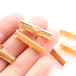  (50個) 25mm ワニロ留め具 ワニカン リボン留め リボンエンド デザイン ひも留め おしゃれ 多用途 金属  お ピアス パーツ ゴールド   ゴールドフープ  