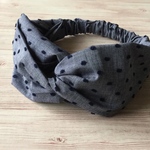 ドットのクロスターバン（ネイビー・ポコポコ水玉）