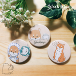 柴犬＆ハリネズミ缶バッジ