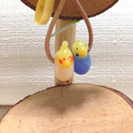 オカメインコとセキセインコのとんぼ玉ストラップ