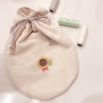 刺繍入り丸型巾着♡