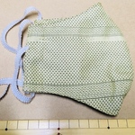 着物リメイク シルク 立体マスク 紬 正絹 古布 うぐいす色 女性 子ども用