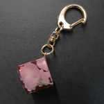 桜の錦玉羹のキーホルダー四角