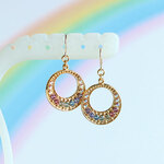 レインボーラウンドピアス（スワロフスキー・Pastel）/p633