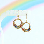 レインボーラウンドピアス（スワロフスキー・Vivid）/p634