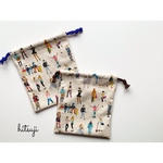  いろんな人の給食袋 巾着袋  (きなり)