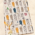 つるされにゃんこ　生成り　文庫サイズ　ブックカバー