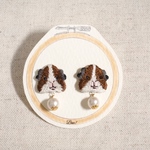 モルモットの手刺繍ピアス