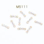 M5111  30個  チャームパーツ 石付き 3×12mm ゴールド 3×【10ヶ】