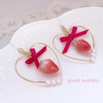 おめかし苺♡ハートのイヤリング／ピアス