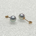 艶めくアコヤ 小さいナチュラルブルーのピアス 05～08