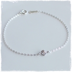 【 SV925 bracelet 】ジルコニア ブレスレット ＊繊細チェーン＊ジルコニア4mm＊
