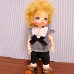 オビツ11サイズ●グレンチェック トップス+ハーフパンツセット