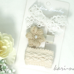 おすすめ♡3点whiteセット♡ベビーヘアクリップ♡誕生日♡入園式♡ハーフバースデー♡結婚式♡記念日♡春♡入学式♡セレモニー♡イベント♡ベビーヘアクリップ ヘアピン