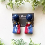 S.Berryヴィンテージリボンシリーズ　red＆blueピアス