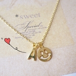 【人気シリーズ】イニシャル追加出来ます/smile♡necklace＊/18Kコーティング