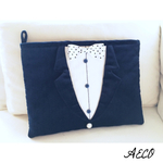 I ♥︎ tuxedo clutch bag (navy)
